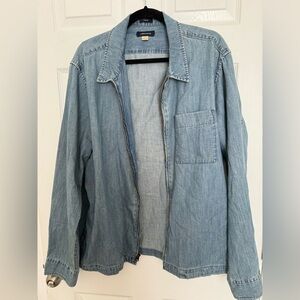 J.Crew Denim Zip-up Shirt